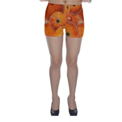 Pumpkin Halloween Fall Thanksgiving Skinny Shorts by Pakrebo
