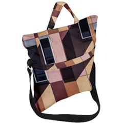 Architectural Design Architecture Building Colors Fold Over Handle Tote Bag by Pakrebo