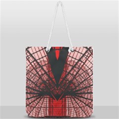 Low Angle Photography Of Red Metal Tower Full Print Rope Handle Tote (large) by Pakrebo
