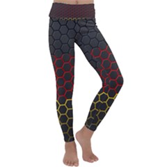 Germany Flag Hexagon Kids  Lightweight Velour Classic Yoga Leggings by HermanTelo