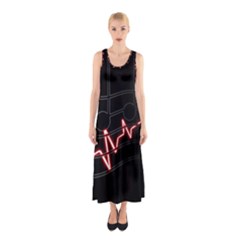 Music Wallpaper Heartbeat Melody Sleeveless Maxi Dress by HermanTelo