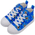 Pattern Backgrounds Blue Star Kids  Mid-Top Canvas Sneakers View2