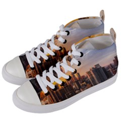 View Of High Rise Buildings During Day Time Women s Mid-top Canvas Sneakers by Pakrebo