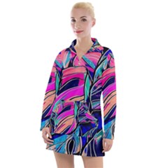 Tropical Leaves Resize 2000x2000 Same A3580b Women s Long Sleeve Casual Dress by Sobalvarro