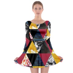 Triangles Long Sleeve Skater Dress by Sobalvarro