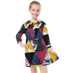 Triangles Kids  Quarter Sleeve Shirt Dress by Sobalvarro