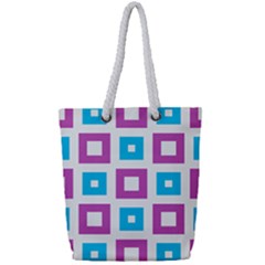 Pattern Plaid Full Print Rope Handle Tote (small) by HermanTelo