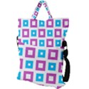 Pattern Plaid Fold Over Handle Tote Bag View2