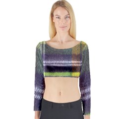 Yellow Plaid Flannel Long Sleeve Crop Top by snowwhitegirl