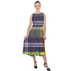 Yellow Plaid Flannel Midi Tie-back Chiffon Dress by snowwhitegirl