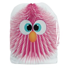 Bird Fluffy Animal Cute Feather Pink Drawstring Pouch (xxxl) by Sudhe