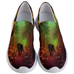 The Lonely Wolf In The Night Women s Lightweight Slip Ons by FantasyWorld7
