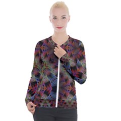 Animated Ornament Background Fractal Art Casual Zip Up Jacket by Simbadda