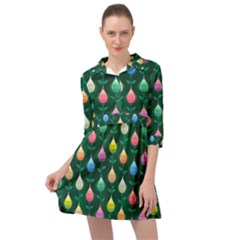 Tulips Seamless Pattern Background Mini Skater Shirt Dress by Simbadda