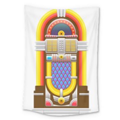 Jukebox Music Record Player Retro Large Tapestry by Simbadda