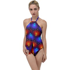 Background Colorful Abstract Go With The Flow One Piece Swimsuit by Simbadda