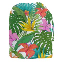 Tropical Greens Leaves Monstera Drawstring Pouch (xxxl) by Simbadda