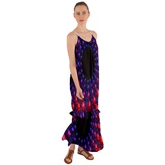 Red Purple 3d Fractals                     Cami Maxi Ruffle Chiffon Dress by LalyLauraFLM
