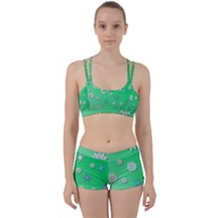 Snowflakes Winter Christmas Green Perfect Fit Gym Set by HermanTelo