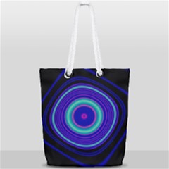 Digital Art Background Pink Blue Full Print Rope Handle Tote (small) by Sudhe