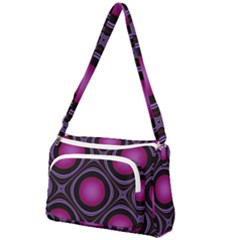 Abstract Background Design Purple Front Pocket Crossbody Bag by Sudhe