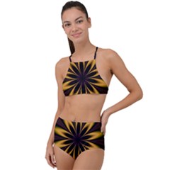 Fractal Artwork Idea Allegory Art Pattern High Waist Tankini Set by Sudhe