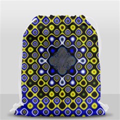 Digital Art Background Yellow Blue Drawstring Bag (small) by Sudhe