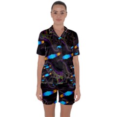 Fractal Artwork Abstract Background Satin Short Sleeve Pyjamas Set by Sudhe