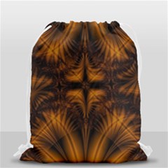Background Pattern Yellow Gold Black Drawstring Bag (small) by Sudhe