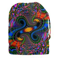 Abstract Fractal Artwork Colorful Drawstring Pouch (xxxl) by Sudhe