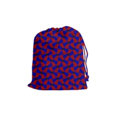 Background Texture Design Geometric Red Blue Drawstring Pouch (medium) by Sudhe