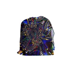 Art Design Colors Fantasy Abstract Drawstring Pouch (medium) by Sudhe