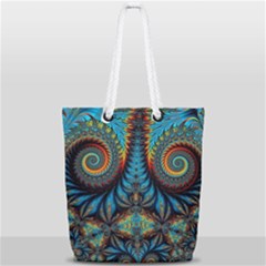 Abstract Art Fractal Creative Full Print Rope Handle Tote (small) by Sudhe