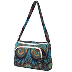 Abstract Art Fractal Creative Front Pocket Crossbody Bag by Sudhe