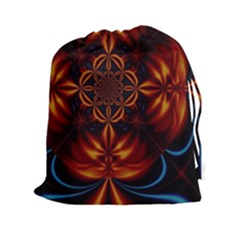 Abstract Art Artwork Fractal Design Drawstring Pouch (xxl) by Pakrebo