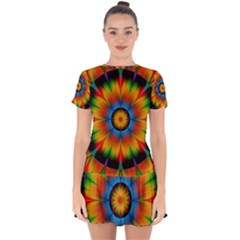 Abstract Digital Art Artwork Drop Hem Mini Chiffon Dress by Pakrebo