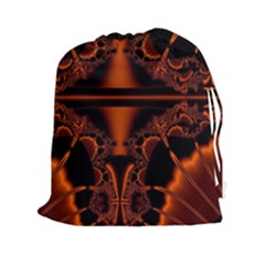 Art Fractal Artwork Creative Black Brown Drawstring Pouch (xxl) by Pakrebo