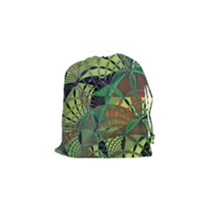 Design Background Concept Fractal Drawstring Pouch (small) by Pakrebo