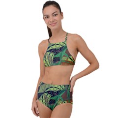 Design Background Concept Fractal High Waist Tankini Set by Pakrebo