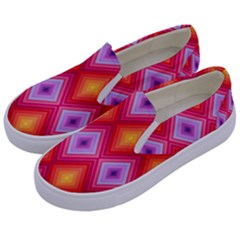 Texture Surface Orange Pink Kids  Canvas Slip Ons by Mariart