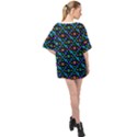 Have Fun Multicolored Text Pattern Oversized Chiffon Top View2
