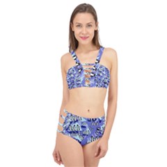 Penguins Pattern Cage Up Bikini Set by bloomingvinedesign