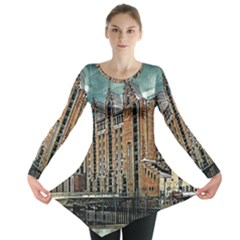 Architecture City Building Travel Long Sleeve Tunic  by Wegoenart