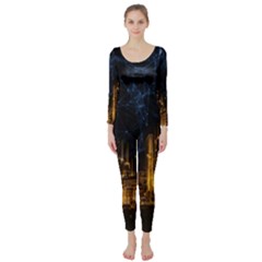 Architecture Buildings City Long Sleeve Catsuit by Wegoenart
