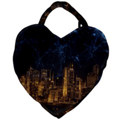 Architecture Buildings City Giant Heart Shaped Tote by Wegoenart