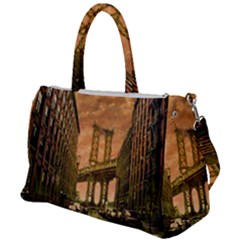 Architecture Buildings City Bridge Duffel Travel Bag by Wegoenart