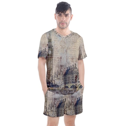 London Westminster Bridge Building Men s Mesh Tee And Shorts Set by Wegoenart