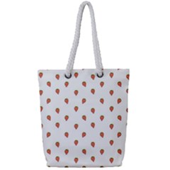 Cartoon Style Strawberry Pattern Full Print Rope Handle Tote (small) by dflcprintsclothing