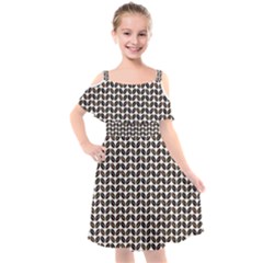 Coffee Beans Pattern Illustrator Kids  Cut Out Shoulders Chiffon Dress by Wegoenart