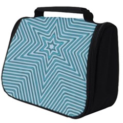 Lines Blue Repeating Textile Full Print Travel Pouch (big) by Wegoenart